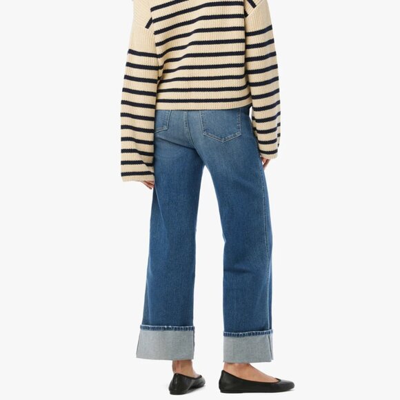 NEW JOE'S The Trixie Denim women Trousers With Wide Cuffs in medium wash 825 7t3 - Picture 2 of 9